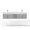 Castello Usa Amazon 72" Wall Mounted Gray Vanity With White Top And Brushed Nickel Handles CB-MC-72G-BN-2056-WH - alternate 1